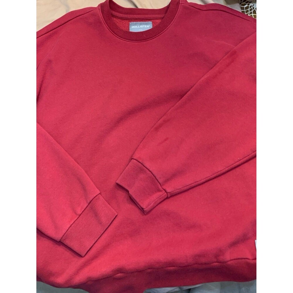 Hollister Relaxed Fit Crewneck Sweatshirt – Deep Red – Size XXL